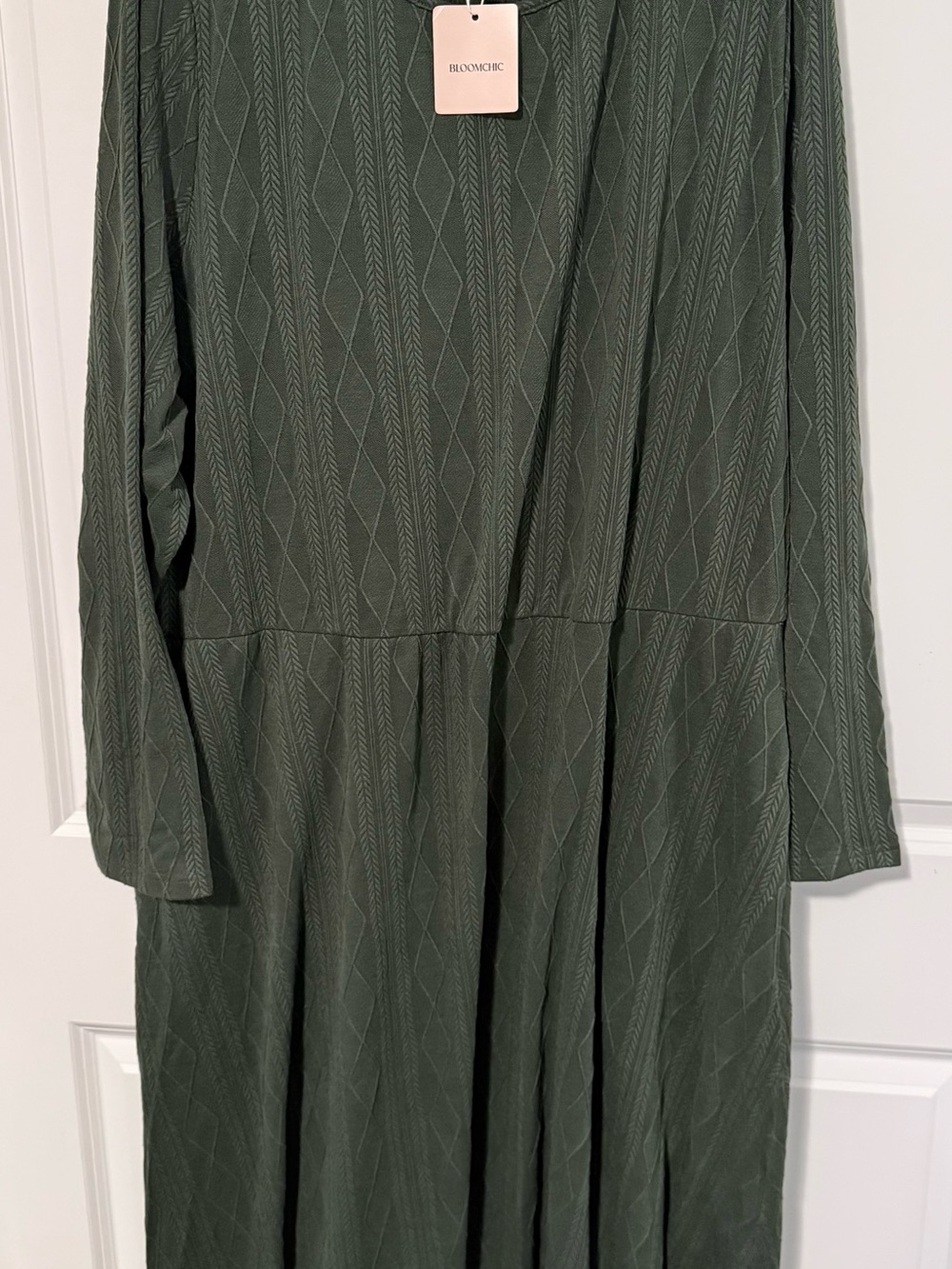 BloomChic Olive Green Long-Sleeve Knit Dress